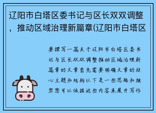 辽阳市白塔区委书记与区长双双调整，推动区域治理新篇章(辽阳市白塔区各局领导)
