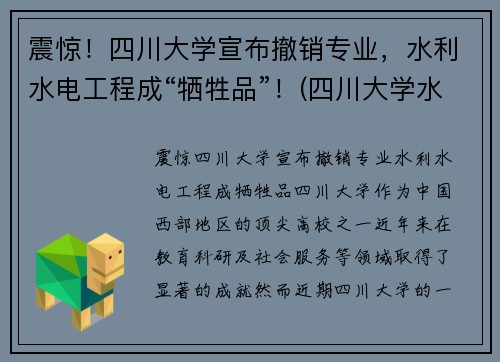 震惊！四川大学宣布撤销专业，水利水电工程成“牺牲品”！(四川大学水利水电专业)